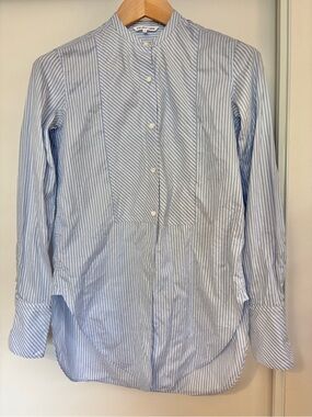 Helmut Lang Womens Tuxedo Button Down Shirt Size XS Poplin Model Off Duty Tunic